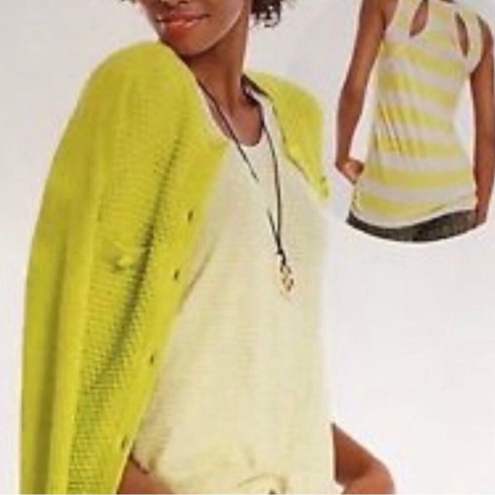 CAbi Women's Limoncello Tank Style 5065 Striped Tunic Sleeveless Top Size XS